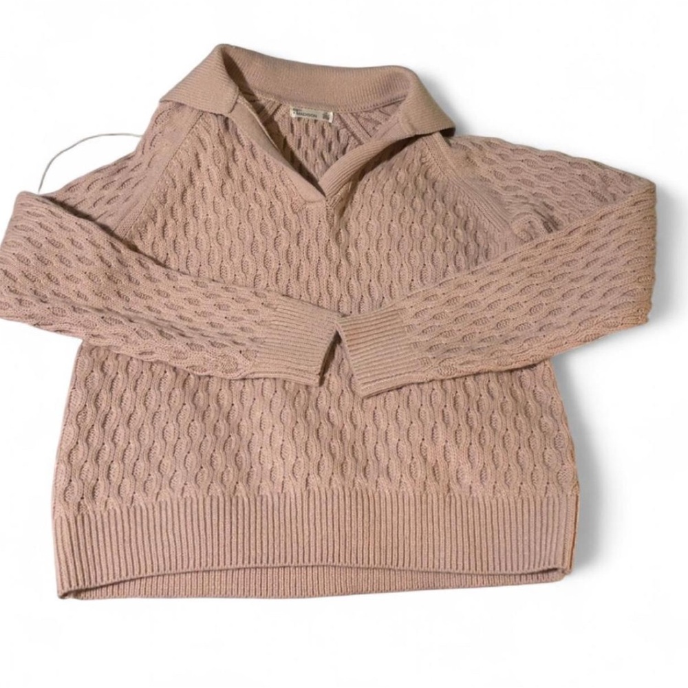 Women's Dusty Pink Cable Knit Sweater